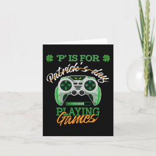 St Patrick Dag Ierse Kinderen Gamer P Is Voor Spel Kaart