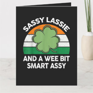 St. Patrick Dag Sassy Lassie Grappige Shamrock Ier Bedankkaart
