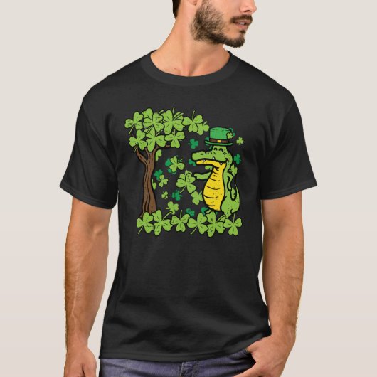 St Patrick Day Alligator Shamrock Saint Pattys Men T-shirt (Voorkant)