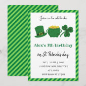 St Patrick Day Birthday Shamrock Green Kaart (Voorkant / Achterkant)