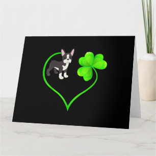 St Patrick Day Boston Terrier Dog mam Kaart