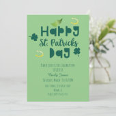 St Patrick Day Celebration Event Green Clover Kaart (Staand voorkant)