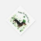 St. Patrick Day Dachshund Cartoon 5 Servetten (Hoek)