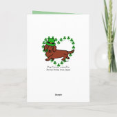 St. Patrick Day Dachshund Cartoon Kaart (Achterkant)