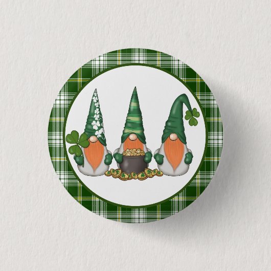 St. Patrick Day Gnomes Ronde Button 3,2 Cm (Voorkant)