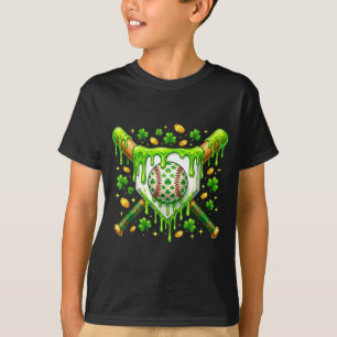 St Patrick Day Honkbal Drip Ijs Honkbal Ho T-shirt