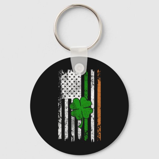 St Patrick Day Irish American Flag Retro Saint Pat Sleutelhanger (Voorkant)