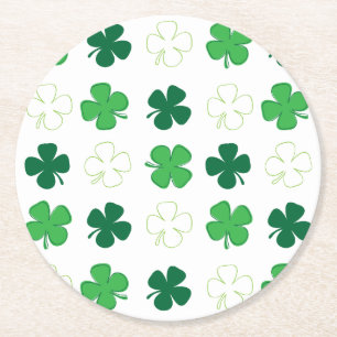 St. Patrick Day Irish Green Shamrocks Ronde Kartonnen Onderzetter