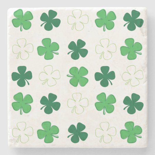 St. Patrick Day Irish Green Shamrocks Stenen Onderzetter (Voorkant)