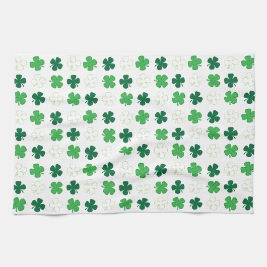 St. Patrick Day Irish Green Shamrocks Theedoek (Horizontaal)