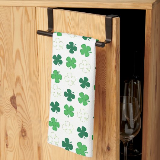 St. Patrick Day Irish Green Shamrocks Theedoek (Derde Gevouwen)