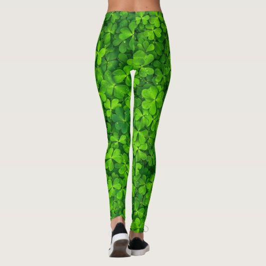 St. Patrick Day Irish Shamrock Clovers Green Leggings (Achterkant)