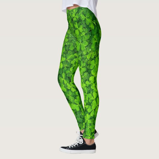 St. Patrick Day Irish Shamrock Clovers Green Leggings (Links)