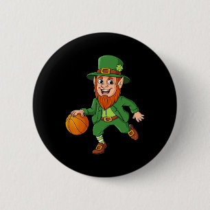 St Patrick Day Leprechaun Basketball Lucky Boys G Ronde Button 5,7 Cm
