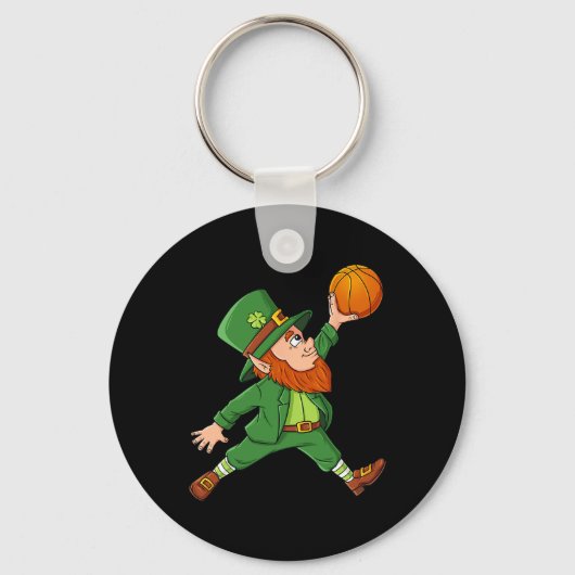 St Patrick Day Leprechaun Basketball Lucky Boys G Sleutelhanger (Voorkant)