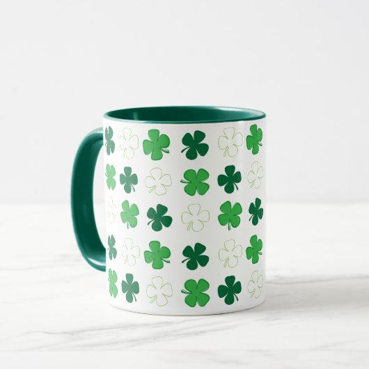 St Patrick Day Mug Shamrock vert irlandais (Devant gauche)