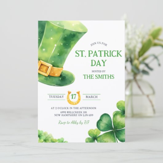 St. Patrick Day Party Invitation Kaart (Staand voorkant)
