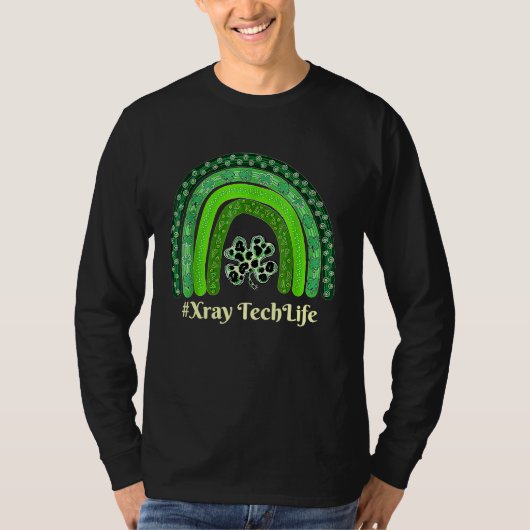 St Patrick Day Scrub Tops Nurse XRay Tech Rainbow  (Voorkant)