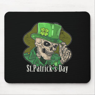 St. Patrick Day Skeleton Clover Fun Sarcastisch Muismat