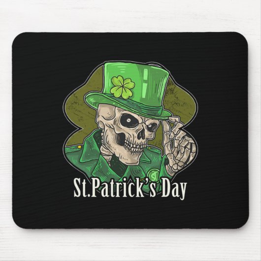 St. Patrick Day Skeleton Clover Fun Sarcastisch Muismat (Voorkant)