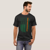 St Patrick Day Thin Oranje Line Shamrock Flag T-shirt (Voorkant volledig)