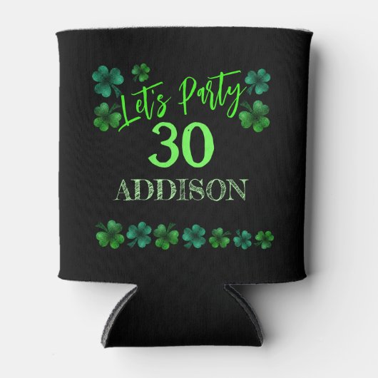 St Patrick Day Verjaardag Lets party shamrock Blikjeskoeler (Voorkant)