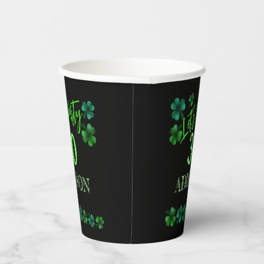 St Patrick Day Verjaardag Lets party shamrock Papieren Bekers (Rechts)