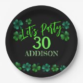 St Patrick Day Verjaardag Lets party shamrock Papieren Bordje (Voorkant)