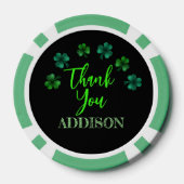 St Patrick Day Verjaardagsfeest shamrock Dank u Poker Chips (Achterkant)