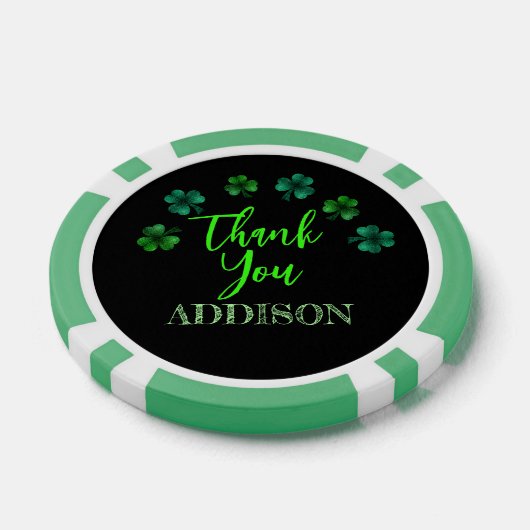 St Patrick Day Verjaardagsfeest shamrock Dank u Poker Chips (Enkel)