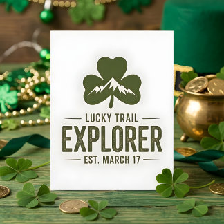 St Patrick Days Hiking Lucky Explorer Feestdagenkaart