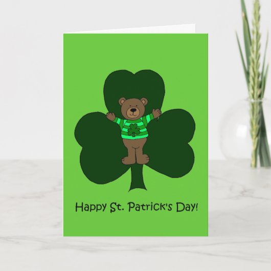 St. Patrick de dag draagt in groen Kaart (Voorkant)
