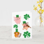St Patrick de kleine musici van de Dag notecard Kaart (Gele Bloem)