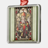 St. Patrick Digital Art Square Silver Ornament (Links)