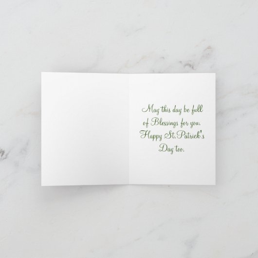 St. Patrick Folded Holiday Kaart (Binnen)