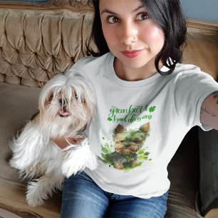 St Patrick Fun Yorkie Groene Bier en slechte besli Tri-Blend Shirt