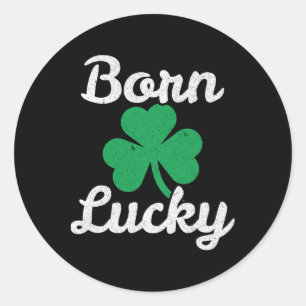 St. Patrick Gelukkig Geboren Ierse Afstammeling Le Ronde Sticker