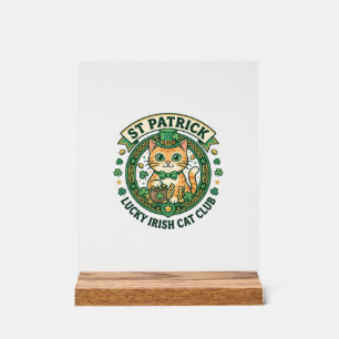 St. Patrick Geluks Ierse Kat Lieve Kat T-Shirt Ont Acryl Bord