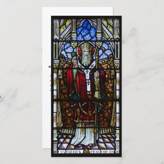 St. Patrick Glas in lood Panel Flat Wenskaart (Voorkant / Achterkant)