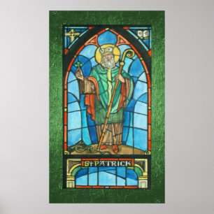 St. Patrick Glas in lood Reproduction Poster