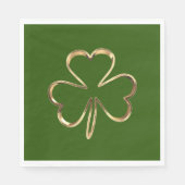 St. Patrick Green en Gold Irish Clover Shamrock Servet (Voorkant)