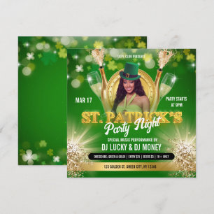 St Patrick Groen Goud Feest Flyer Uitnodiging