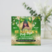 St. Patrick groene gouden feest Flyer uitnodiging (Staand voorkant)