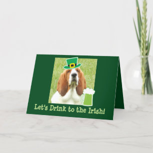St. Patrick het wenskaart van de Dag met Basset Kaart