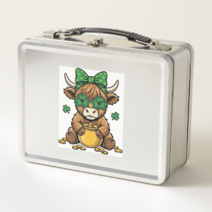 St Patrick Highland Koe Pot van Goud Vintage Kunst