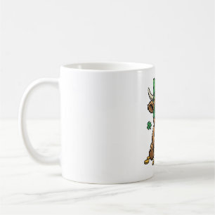 St Patrick Highland Koe Pot van Goud Vintage Kunst Koffiemok