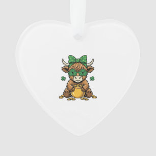 St Patrick Hooglandkoe Pot met Goud Vintage Kunst_ Ornament
