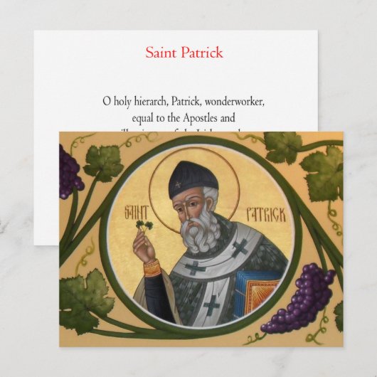St. Patrick Icon Prayer Card Briefkaart (Voorkant / Achterkant)