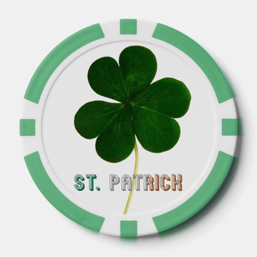 St. Patrick Ierse Shamrock Clover Ierland Poker Poker Chips (Voorkant)