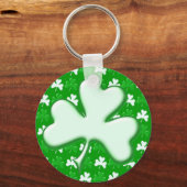 St Patrick Ireland Shamrock Pattern Design Sleutelhanger (Voorkant)